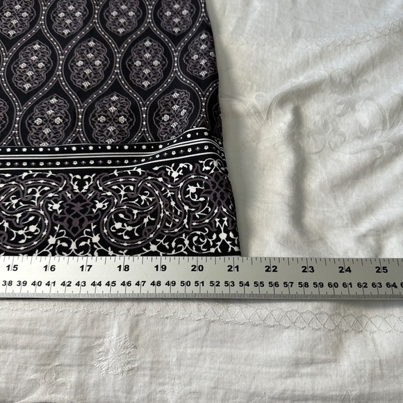 Magnolia Grace Black/Gray Geometric Sleeveless Midi Dress Small Embroidered Trim - Picture 11 of 14